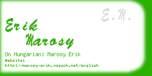 erik marosy business card